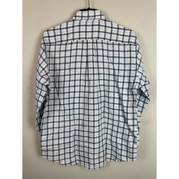 Brooks Brothers Madison Shirt Men's Medium All Irish Linen Blue Plaid Casual - Picture 3 of 8
